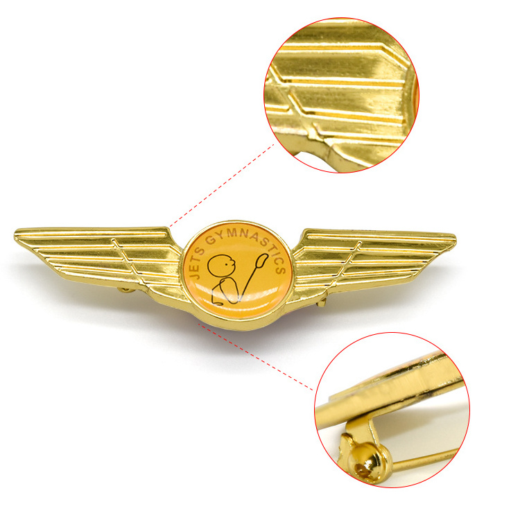 Printed epoxy coating die car emblem struck machine making logo golden badge metal lapel pin for car