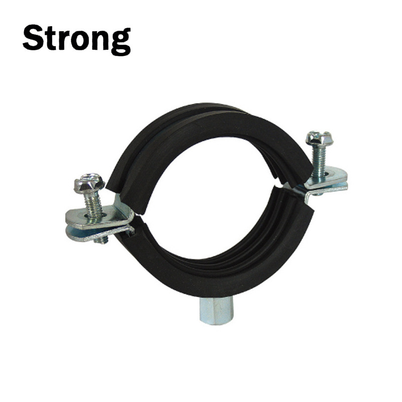 Customized c hose clamp with rubber galvanized steel pipe clamps