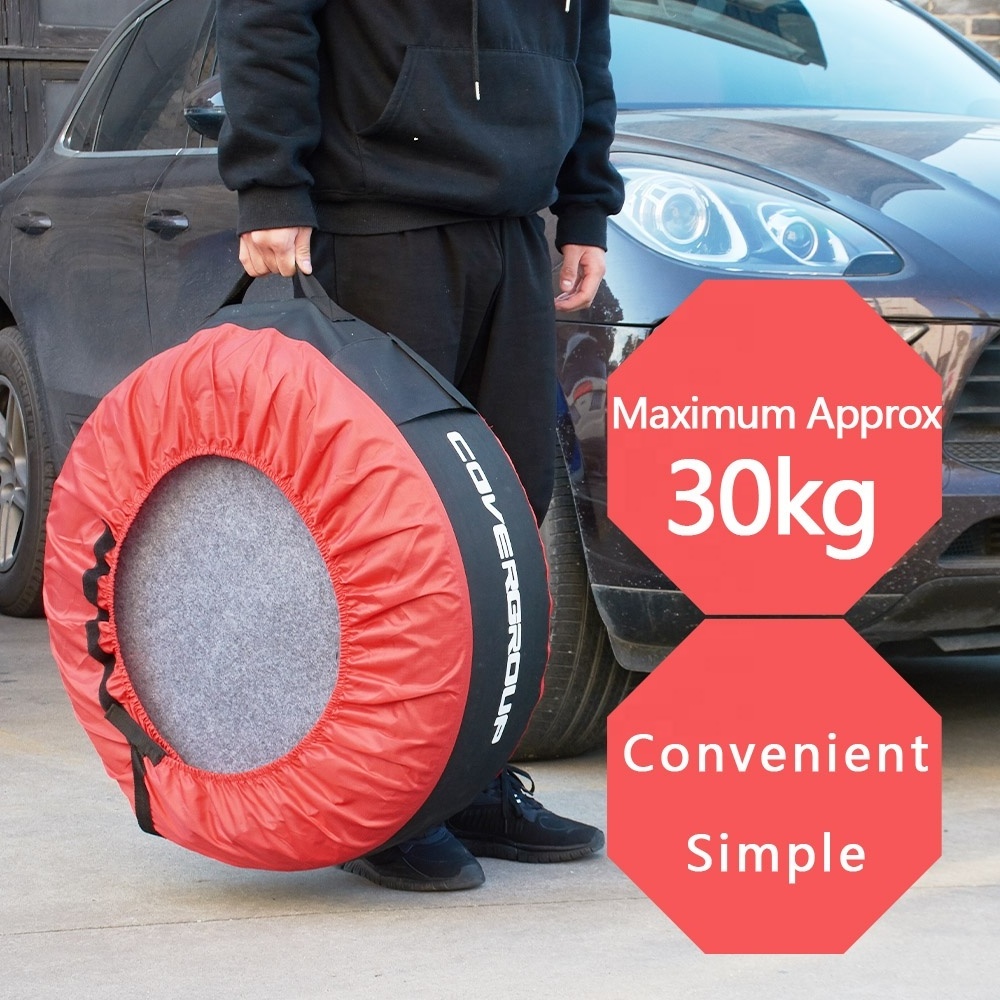 Customized Logo Printing Car Tire Cover Rav4 Spare Tire Dustproof Waterproof Sun UV Protection Tire Stack Cover