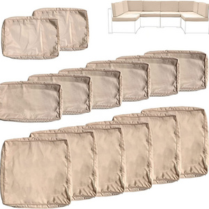 14 Pcs Outdoor Waterproof Washable Cushion Cover Comfortable Patio Furniture Cushions Cover