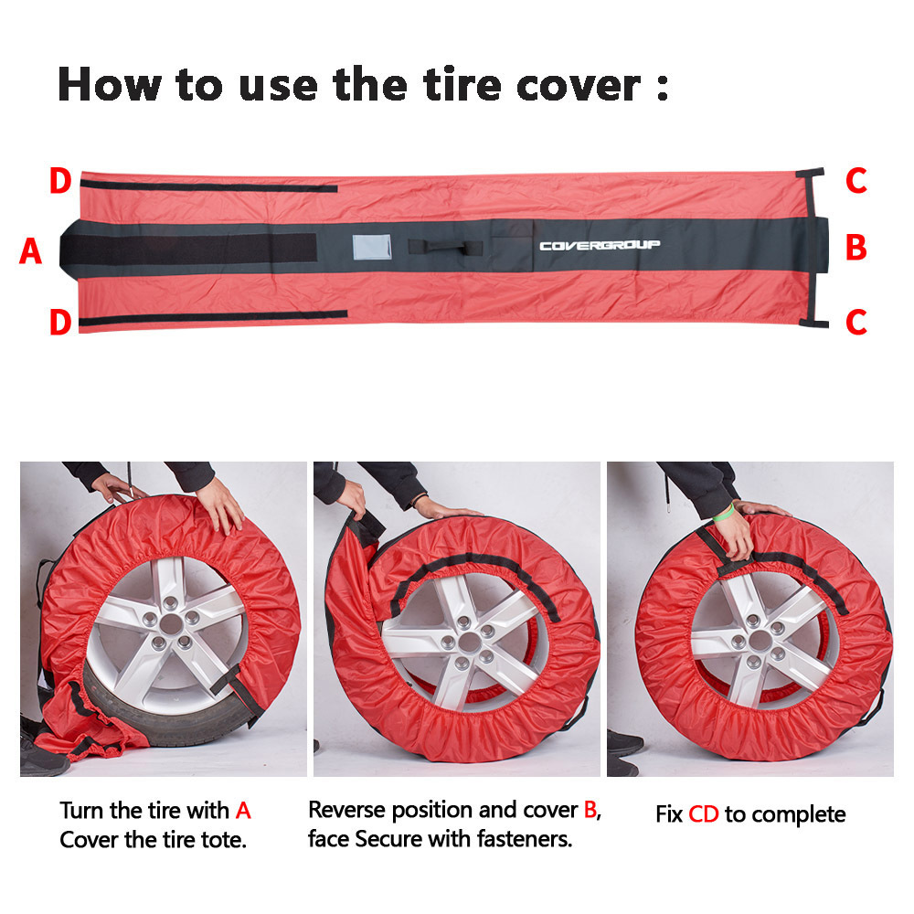 Custom Weather Resistant Spare Tyre Wheel Protection Cover Tire Storage Bags