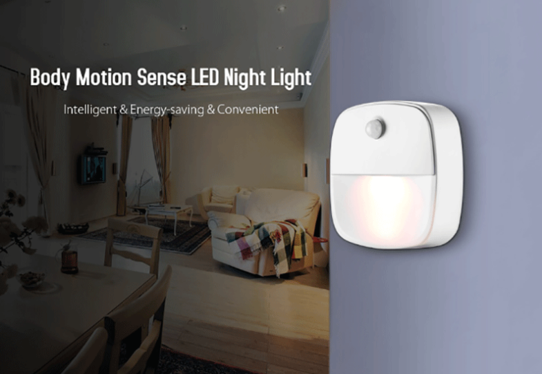 metal battery operated led motion sensor night light