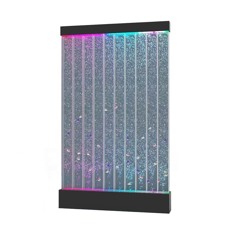 Interior design curved led colorful acrylic water bubble wall privacy screen room divider