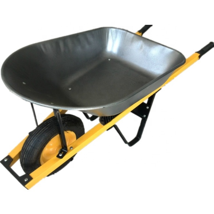 200kg Steel Wheelbarrow With Square Handle WB6001 Heavy Duty Wheelbarrow Durable Strengthen Industrial Concrete Wheel Barrow