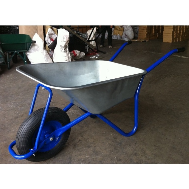 Galvanized Tray Large Load Capacity Wheelbarrows WB5009 Concrete Wheelbarrow Africa Market Hand Trolley