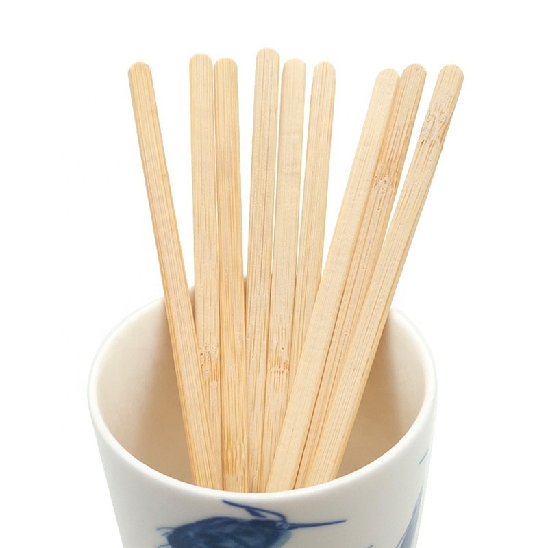 Coffee&Tea Tools Natural Color Bulk Bamboo Stirrer Coffee Stir Stick with individual paper pack