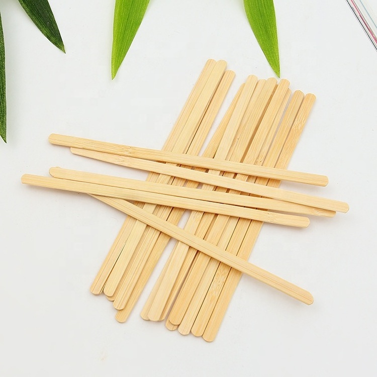 Coffee&Tea Tools Natural Color Bulk Bamboo Stirrer Coffee Stir Stick with individual paper pack