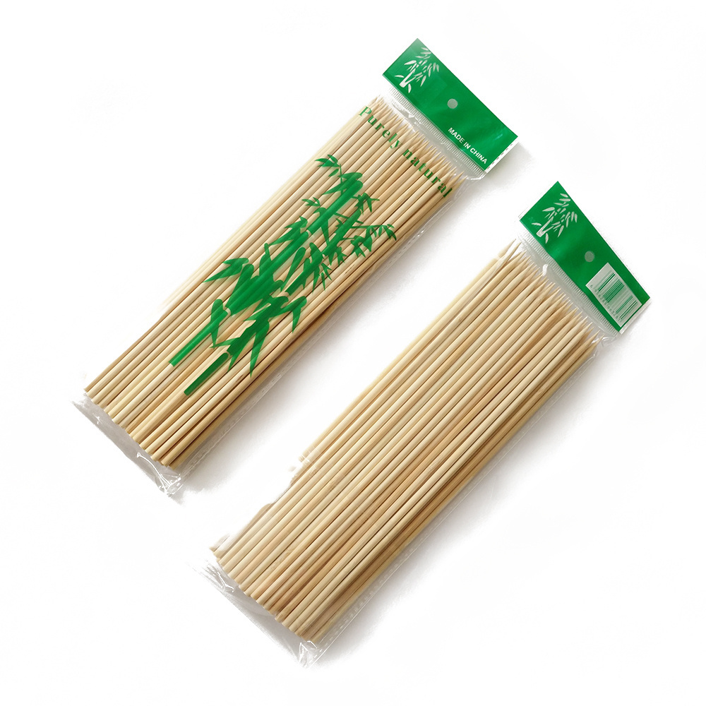 Environment Friendly Thin Bamboo Sticks Disposable BBQ Barbecue Food Stick Skewer With Custom Size