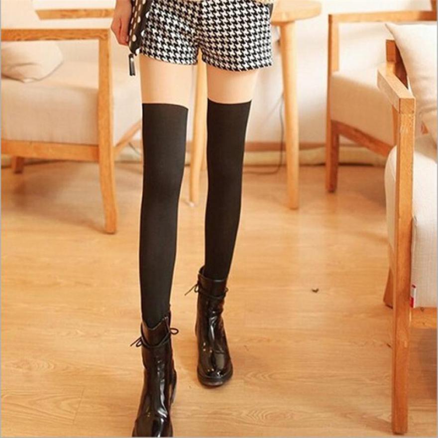 China Factory School Teen Girls Socks Solid Over Knee Thin Cotton Thigh High Socks Stockings