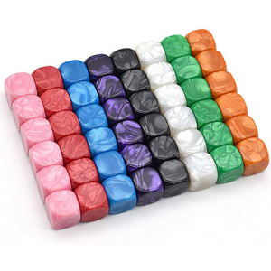 16mm 6 sided DIY jade colors plastic acrylic blank cubes dice blank for painting round corner pearl color for one piece price