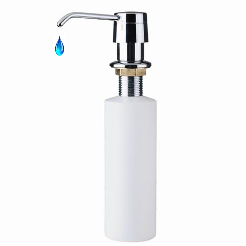 hotel bathroom kitchen sink hand Stainless steel sink mount manual soap dispenser