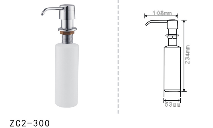 hotel bathroom kitchen sink hand Stainless steel sink mount manual soap dispenser