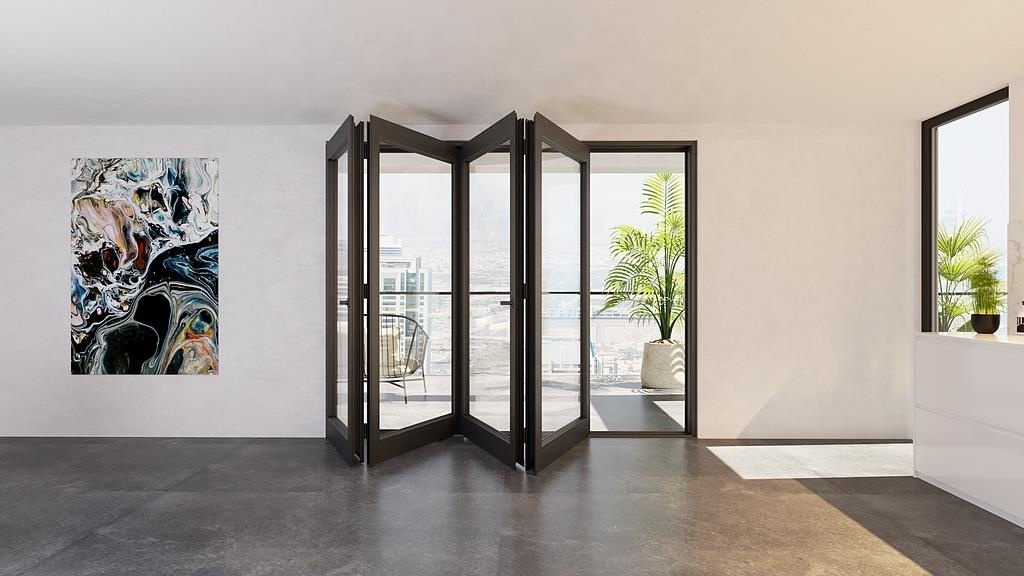 Florida Miami-Dade Approved New Design Exterior Accordion Aluminium Folding Door Patio Folding Glass Door