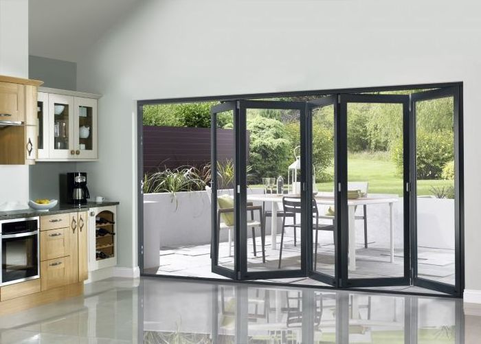 Florida Miami-Dade Approved Anti-Pinch Design External Thermal Break Aluminum Bifold Sliding Folding Glass Doors Patio Balcony