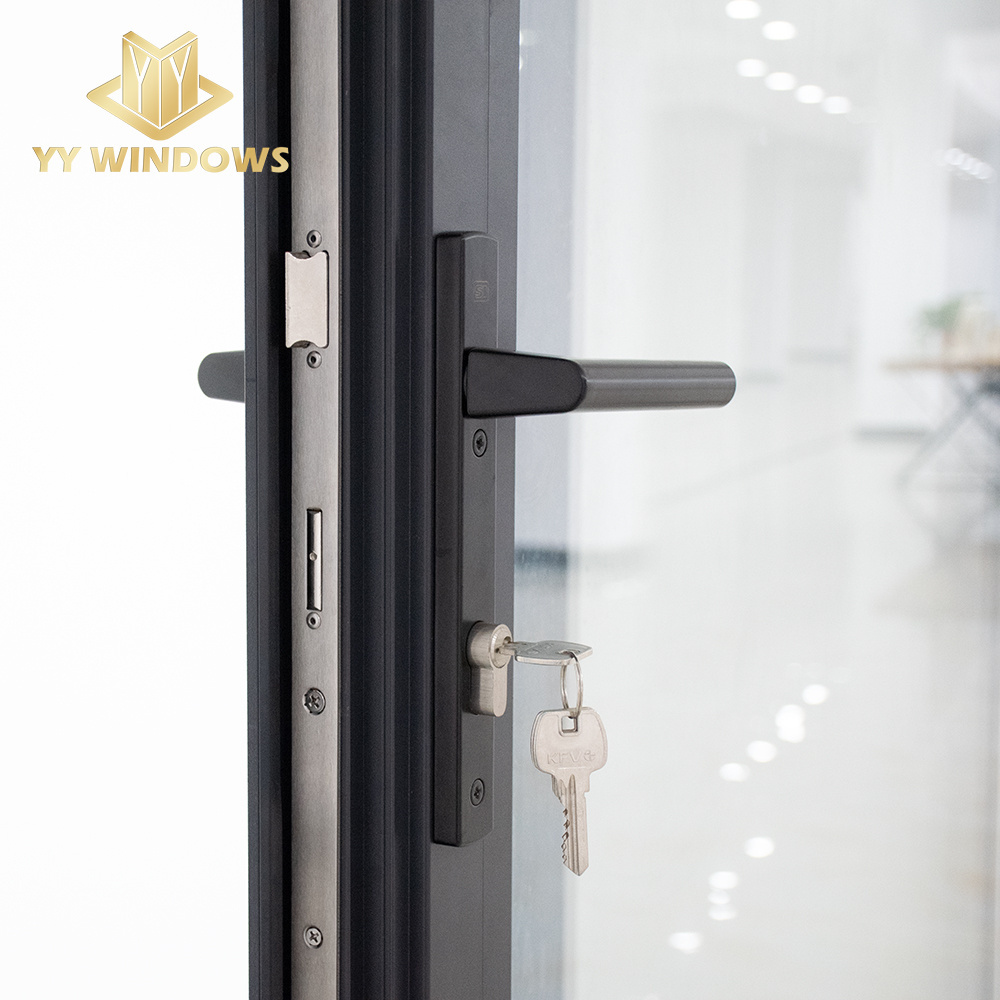 YY Windows  High Quality Aluminium Double Tempered Glass Energy Efficient Casement Door