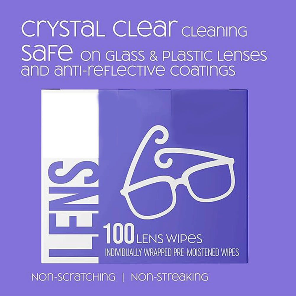 Lens Cleaning Wipes  Pre-Moistened Individually Wrapped  Glasses cleaning wipes  Non-Scratching  Non-Streaking