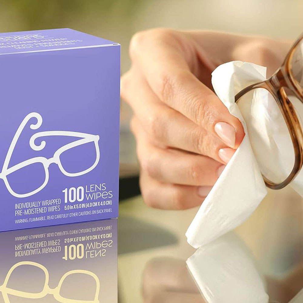 Lens Cleaning Wipes  Pre-Moistened Individually Wrapped  Glasses cleaning wipes  Non-Scratching  Non-Streaking