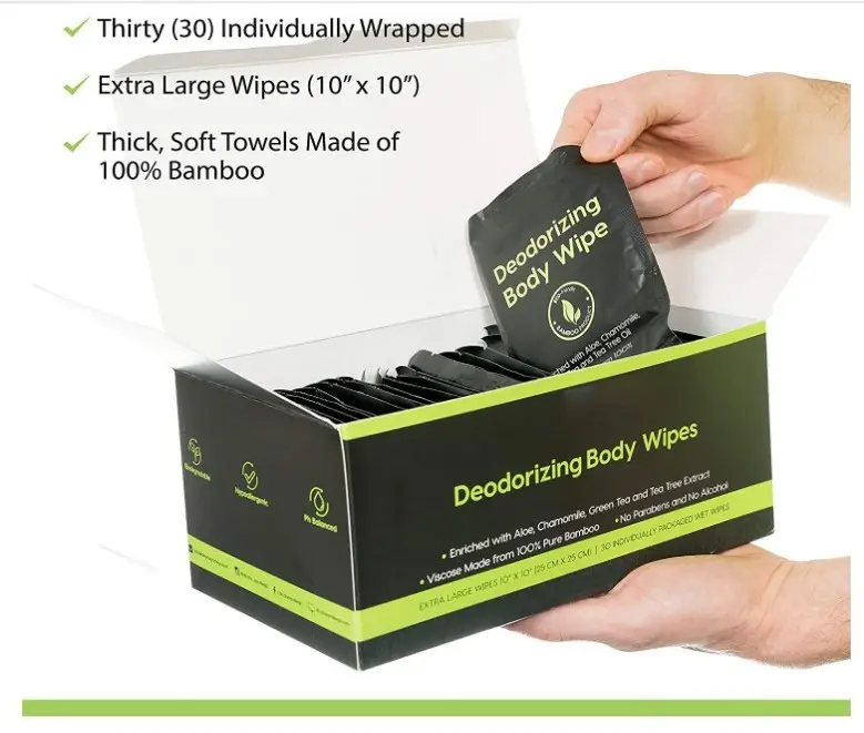 Factory custom wet wipes Biodegradable Cheap Promotional Individual Package Deodorizing Body cleansing wipes Anti-sweat wipes