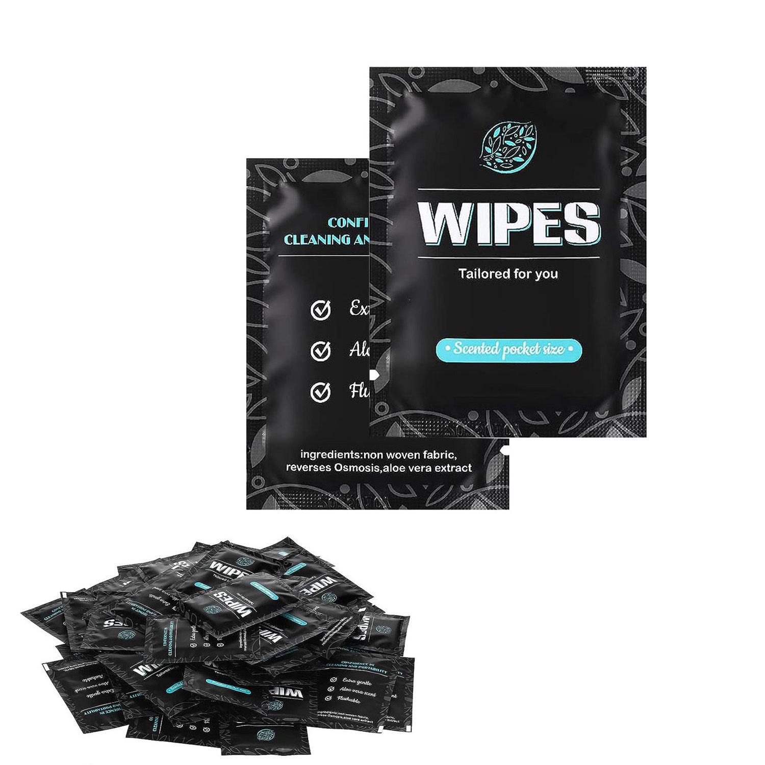 Factory Wholesale Single Individual Pack Cleaning Wipes Individual Wrapped Biodegradable Wet Tissue Disposable Wet Wipes