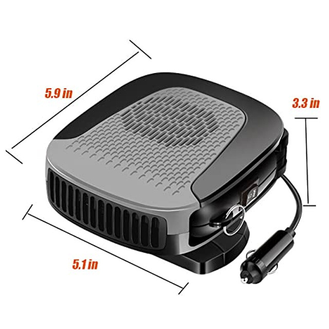 Portable 2in1 Car Heater Cooling Fans With Cigarette Lighter Plug for Window Defroster Demister