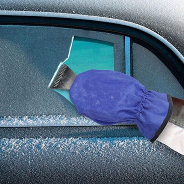 Waterproof Windshield Car Snow Cleaner and Ice Scraper with Warming Thick Fleece Oversleeve