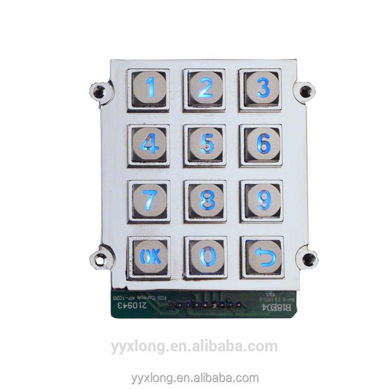 12 keys LED backlight keypad/access control enclosures keypad/security keypad for garage door lock