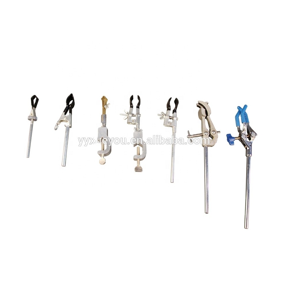 Finger Clamps Chemistry laboratory  Prong Finger Style Cork-Coated Head 2 Finger Lab Clamp Retort Prong Jaw