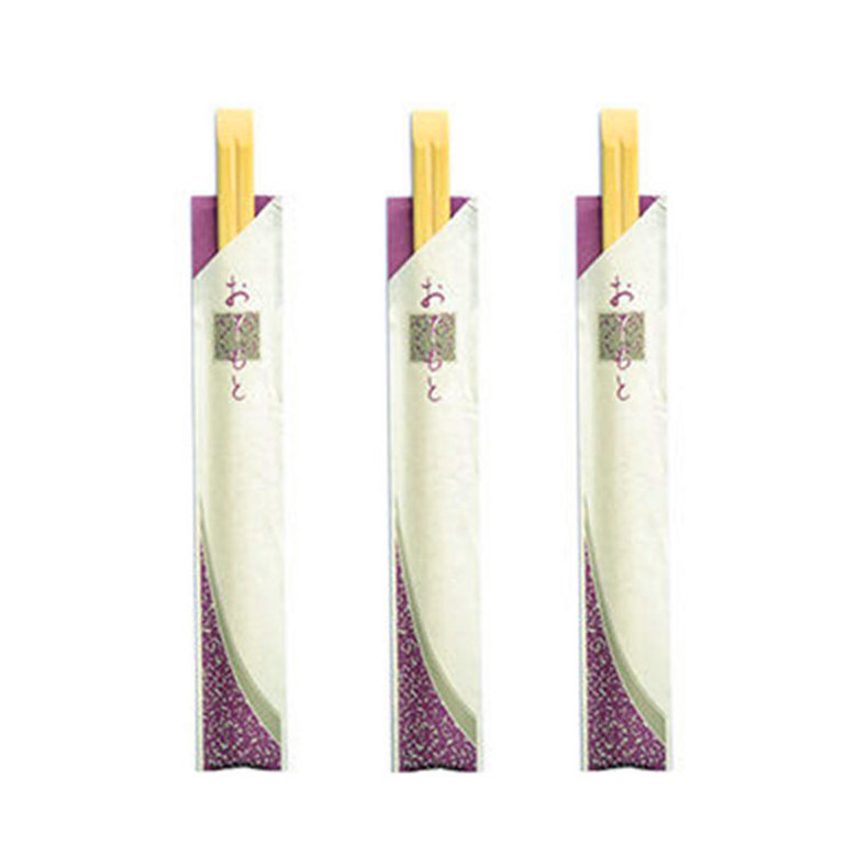 Bambus Wholesale Eco-friendly Disposable Custom Logo Twin Double Ended Bamboo Chopsticks With Paper Sleeve