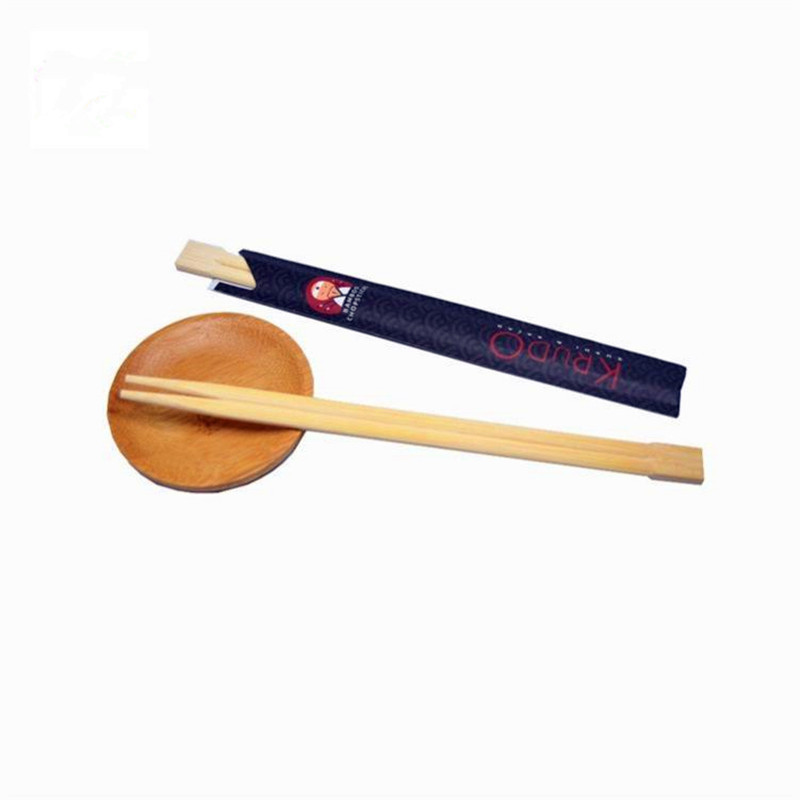 Bambus Wholesale Eco-friendly Disposable Custom Logo Twin Double Ended Bamboo Chopsticks With Paper Sleeve