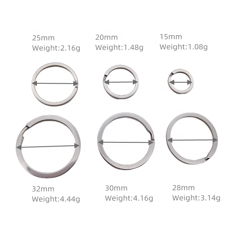 1 Inch Stainless Steel Split Key Rings Metal Keychain Rings Sliver Split Keyrings Flat Ring Bulk for Keychain and Crafts