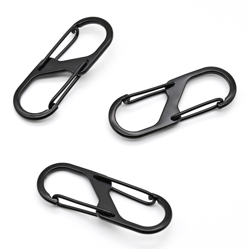 S Shape Stainless Steel Carabiner Keychain Clips Outdoor Camping Climbing Snap Clip Lock Buckle Hook