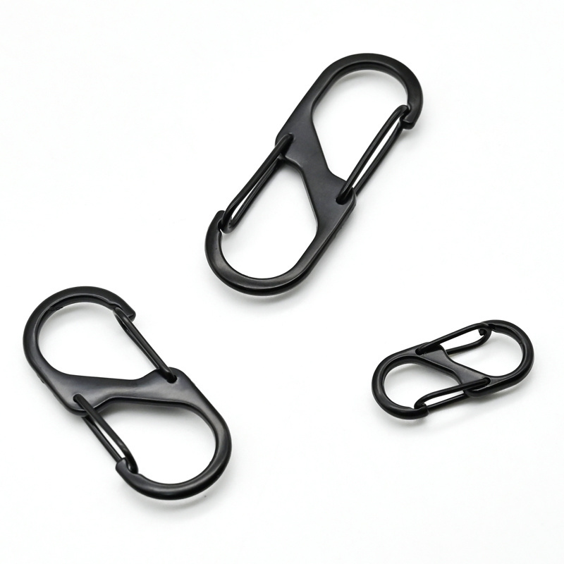 S Shape Stainless Steel Carabiner Keychain Clips Outdoor Camping Climbing Snap Clip Lock Buckle Hook