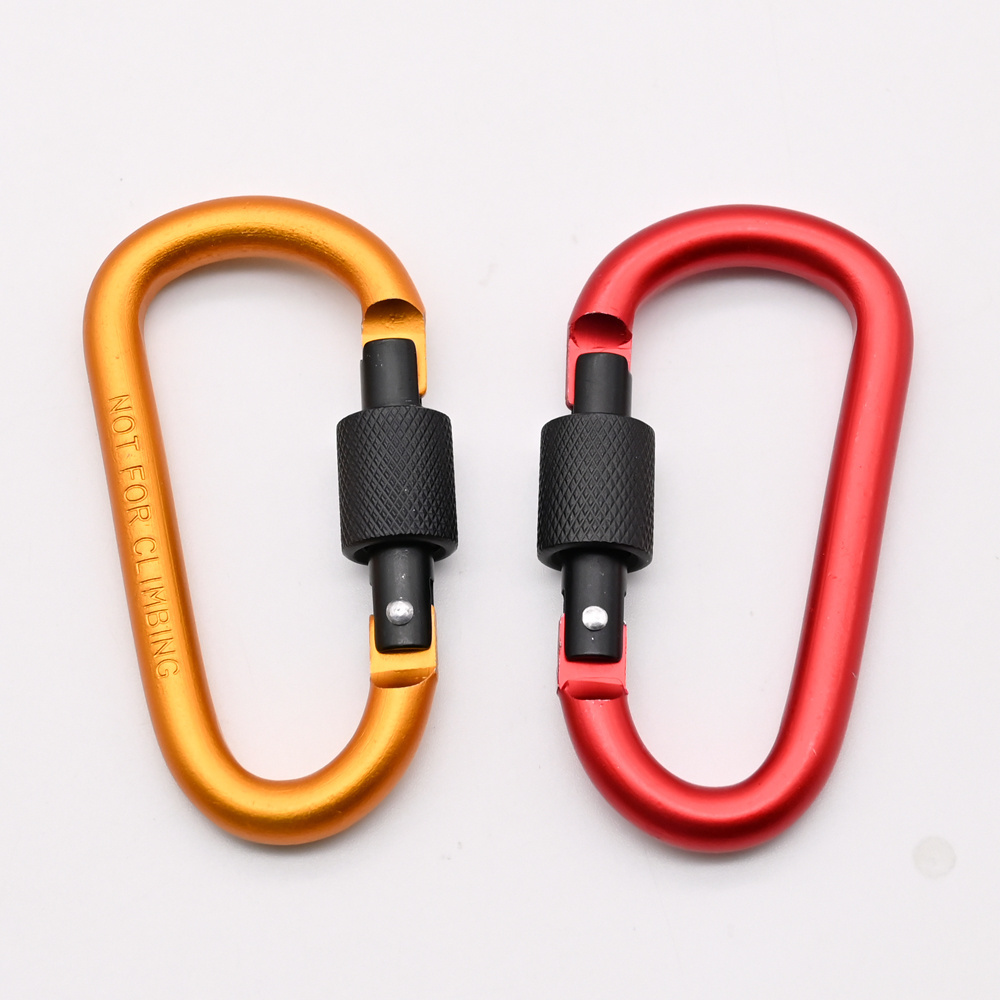 Customisable Aluminum Double Quick Hanging D Type Carabiners Spring Clips Small Snap Hooks