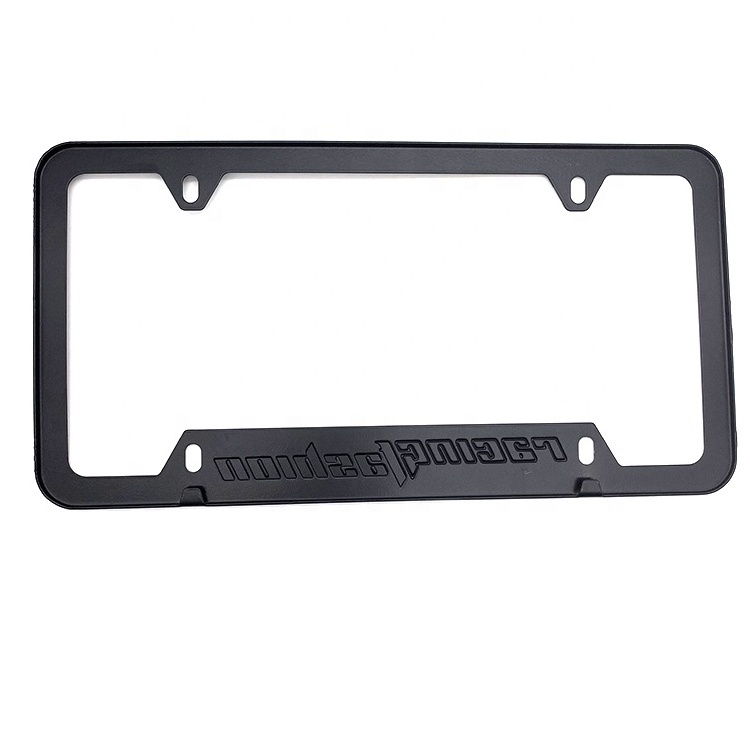 Custom USA size Matt black color laser engraving aluminum car license plate frame