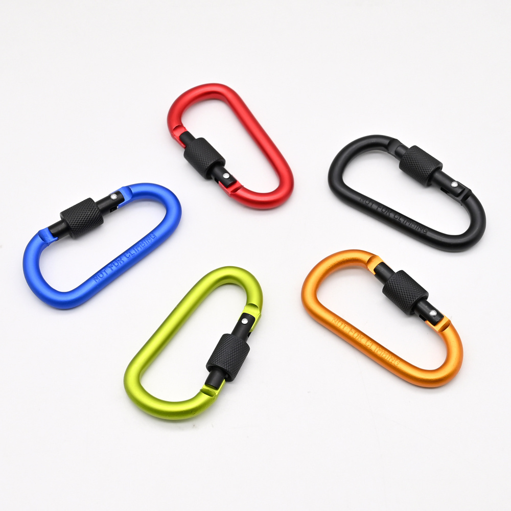 Heavy Duty Lifting Self-locking Carabiner Oversized Lock Oval Metal Snap Carabiner