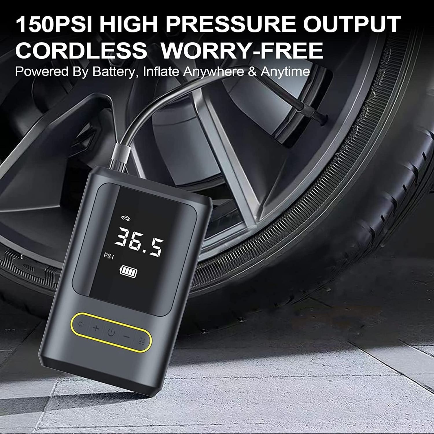 Tire Inflator Portable Air Compressor, Morpilot Electric Air Pump For Car Tire Inflator With Digital Pressure Gauge 150PSI, 6000