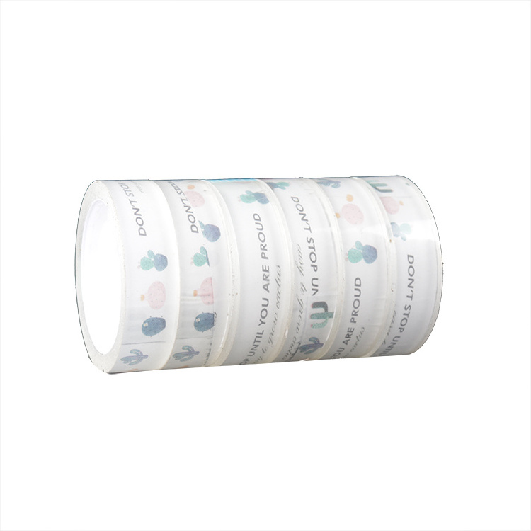 Wholesale all kinds of tape customized printed cartoon stationery tape bopp stationery tape with small moq