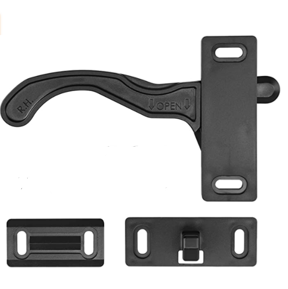 Black Right Hand RV Screen Door Latch for RV, Camper, Trailer, Motor Home