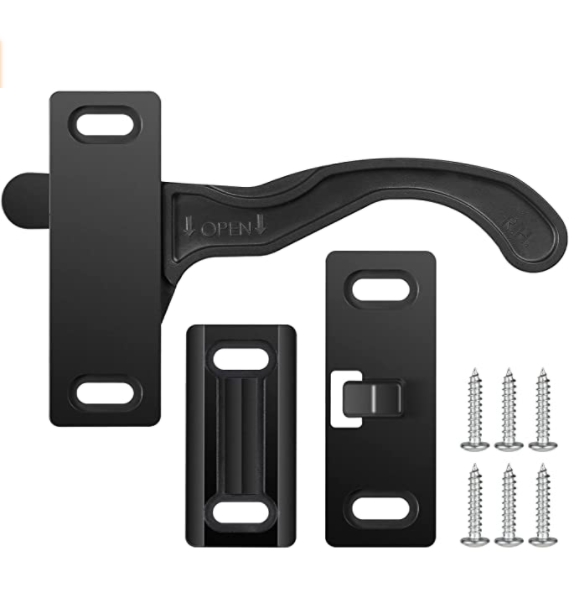 Black Right Hand RV Screen Door Latch for RV, Camper, Trailer, Motor Home