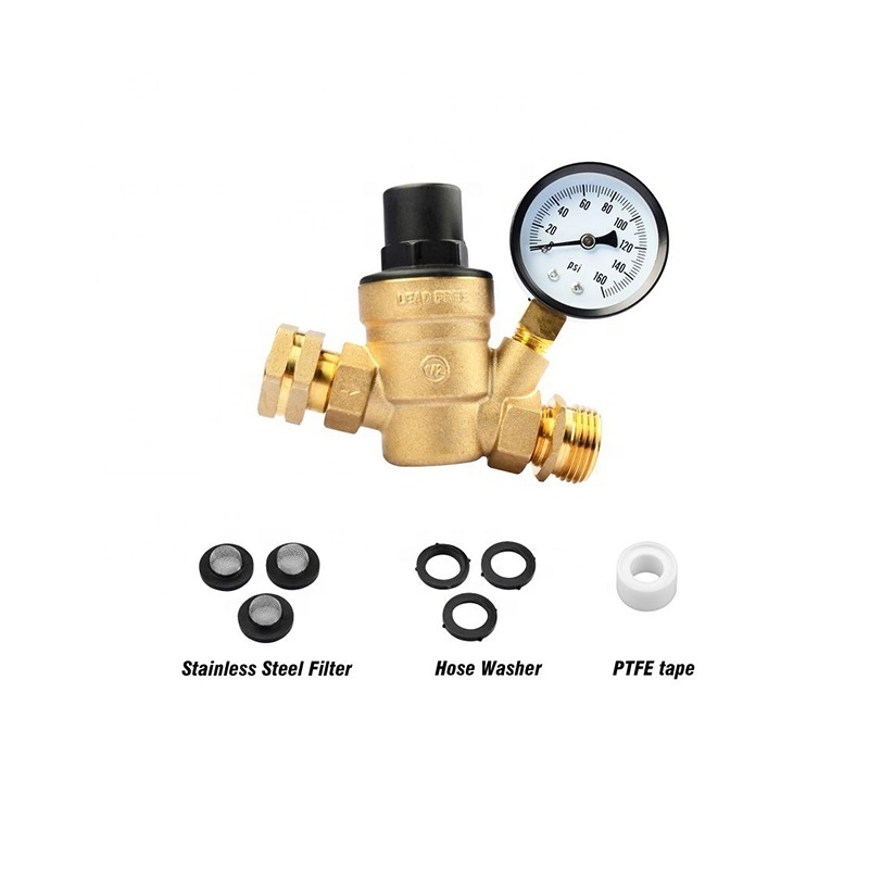 Brass Lead-free RV Water Pressure Regulator Valve, 3/4