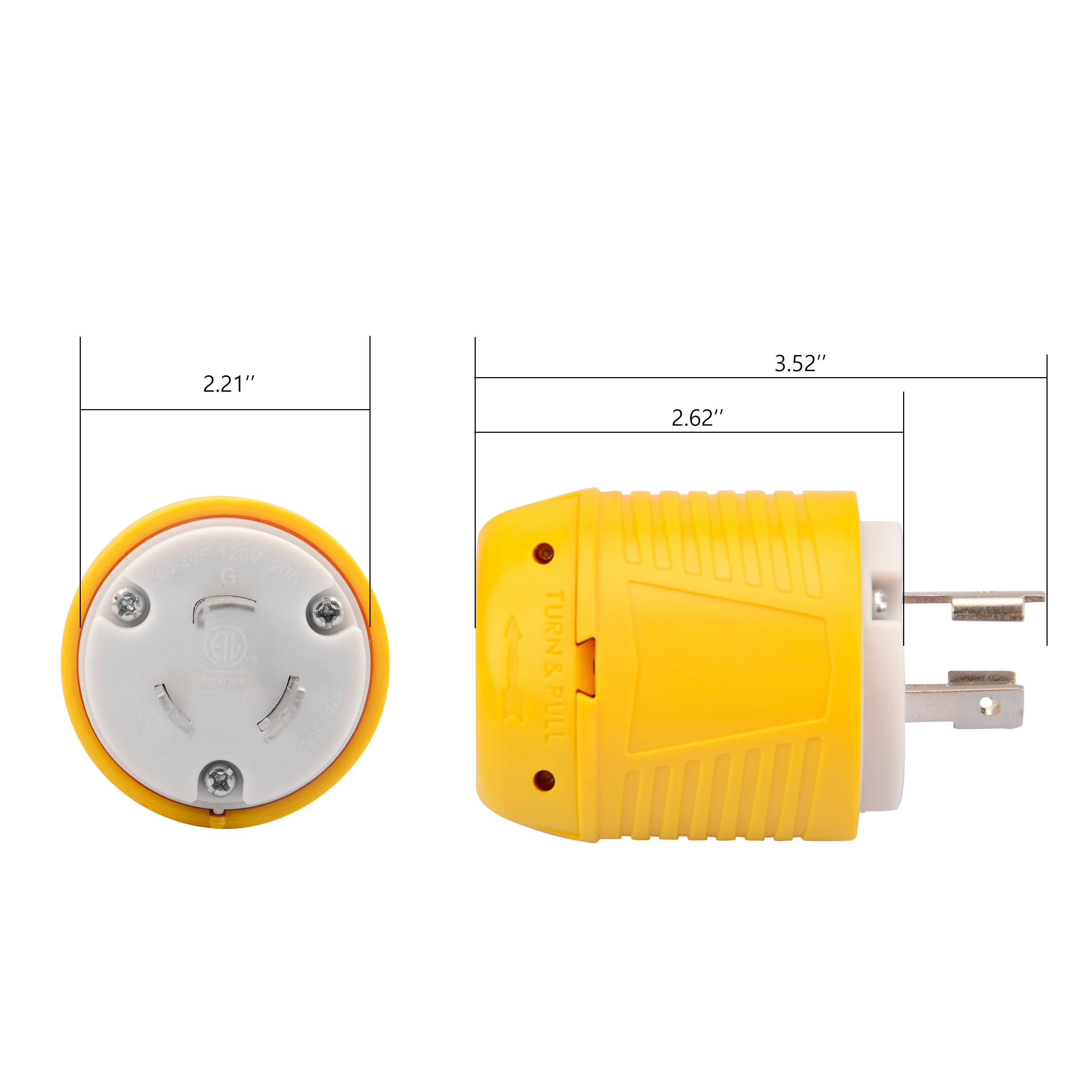 NEMA L5-20P 20A 125V Electrical Plug For Replacement RV Extension Cord Male Plugs Twist Lock Adapter Plug