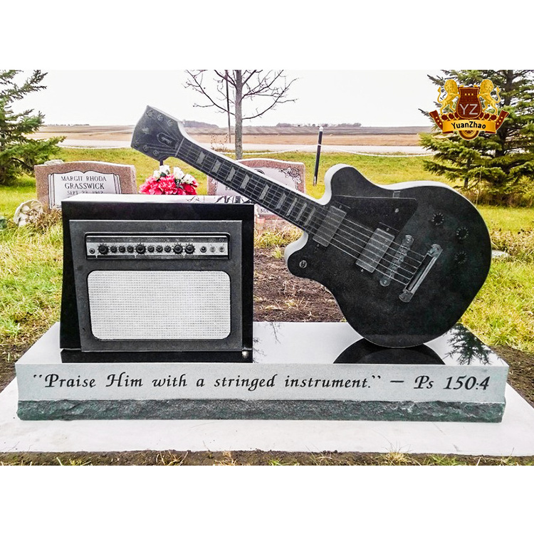 Wholesale Stone Carving Tombstones And Monuments Black Marble Granite Double Heart Shaped Headstones For Graves