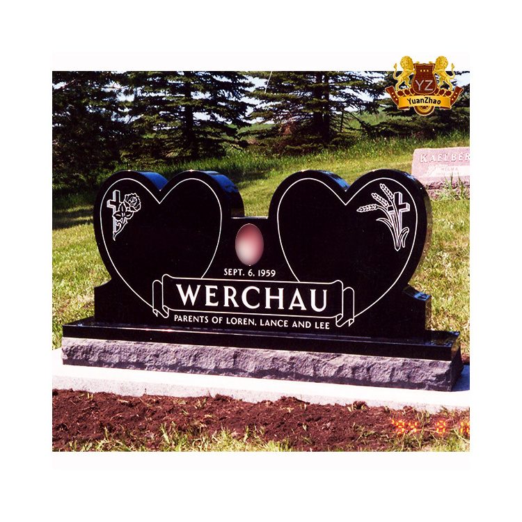 Wholesales Marble Monument Stone Headstones Hand Carved Black Granite Tree Shaped Headstone Prices