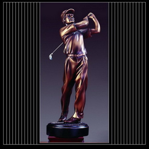 Life size casting bronze golf man statue for sale