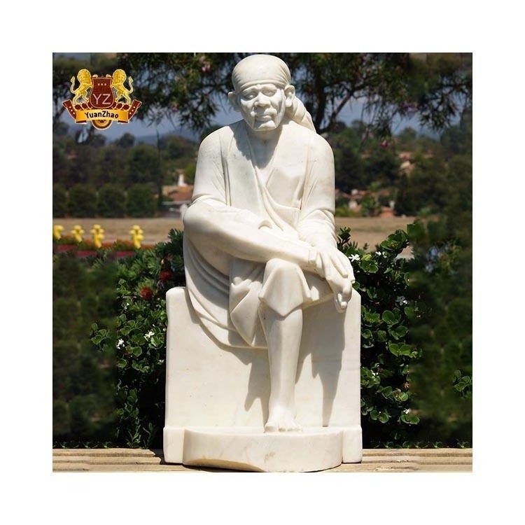 Home Decoration Hindu God Marble Sai Baba Statue Carving Sculpture White Marble Sai Baba Sculpture Statues