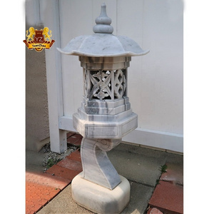 Hand-Made Japanese Lantern Marble Garden Lantern Outdoor Stone Lantern