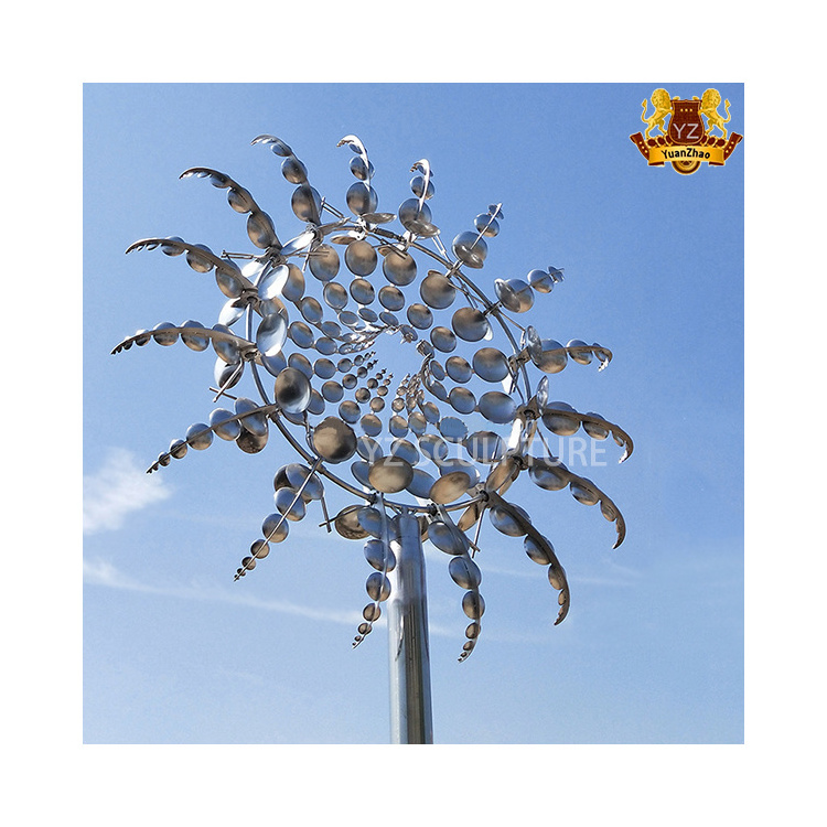 Custom Modern Outdoor Magic Metal Windmill Kinetic Metal Wind Spinners Stainless Steel Garden Kinetic Wind sculpture For Sale