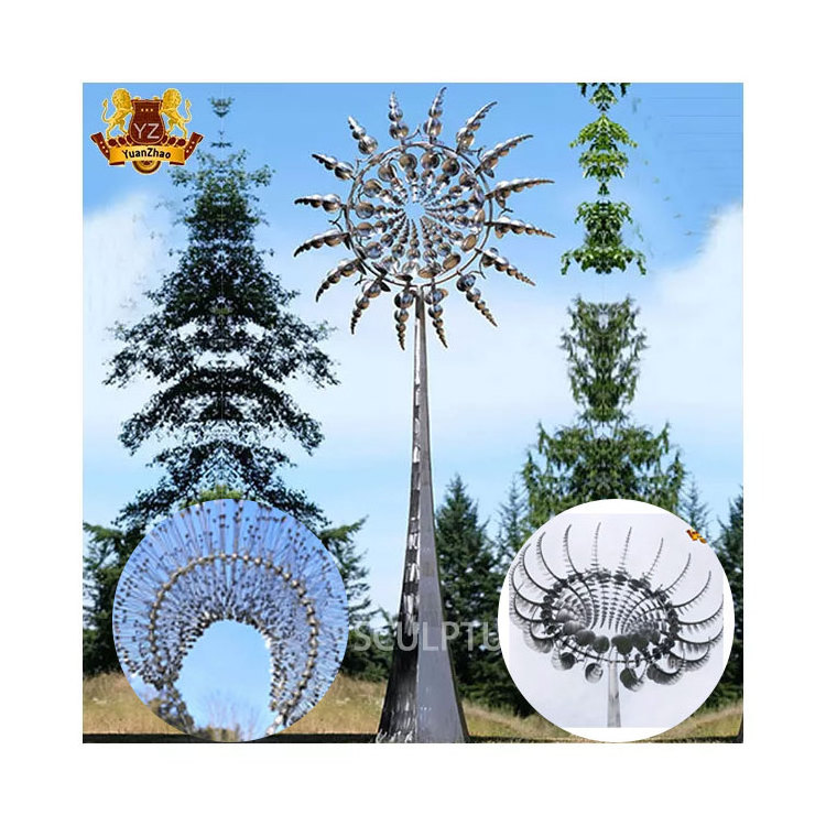 Wholesale Perpetual Motion Metal Art Garden Kinetic Wind Sculpture Outdoor Garden Stainless Steel Kinetic Sculpture