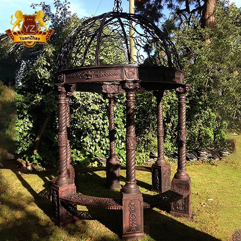 Garden decorative wrought iron dome metal iron gazebo for outdoor garden decoration