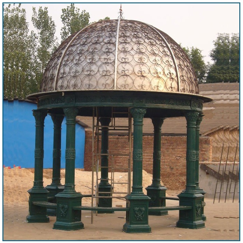 Garden decorative wrought iron dome metal iron gazebo for outdoor garden decoration